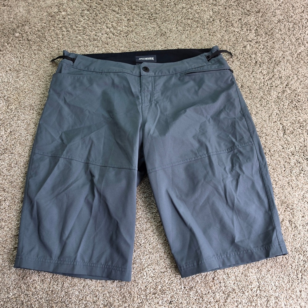 Specialized Mountain Bike MTB Shorts Mens 38 Grey Padded Removable Liner Outdoor